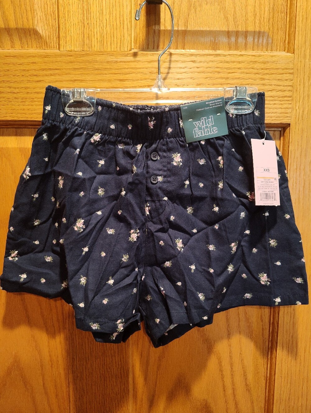 Wild Fable XXS Navy Floral Pajama Shorts with Foldover Contrast Waistband